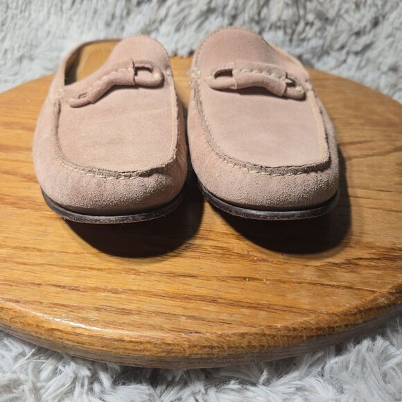 Cole Haan Womens Size 8B Pink Suede Mules Retro Slip On Tasseled Heeled Shoe - Picture 7 of 12